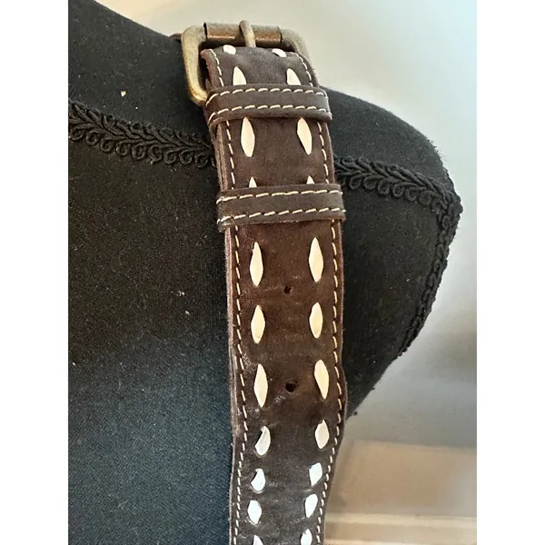 Myra Bag Tooled Leather Longhorn Hair-on Hide Crossbody Bag Brown Western Small - Image 3