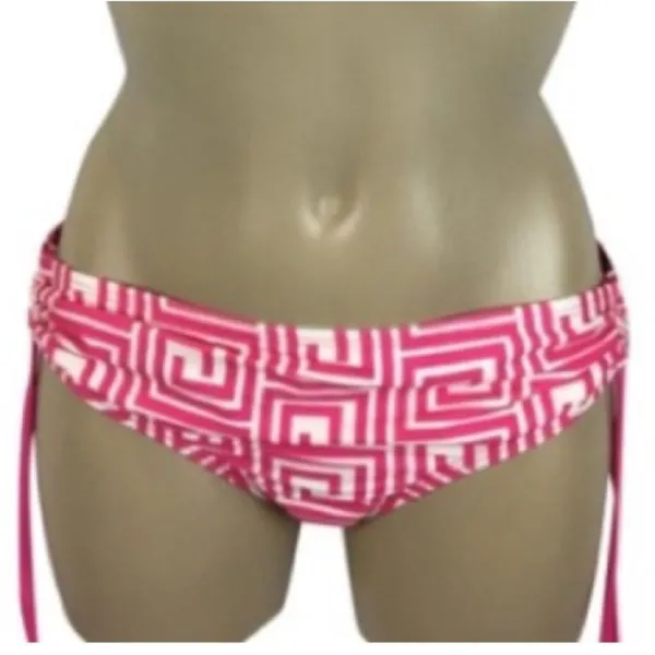 Antonio Melani Pink & White Print Swim Bathing Suit Bottoms S - Image 2
