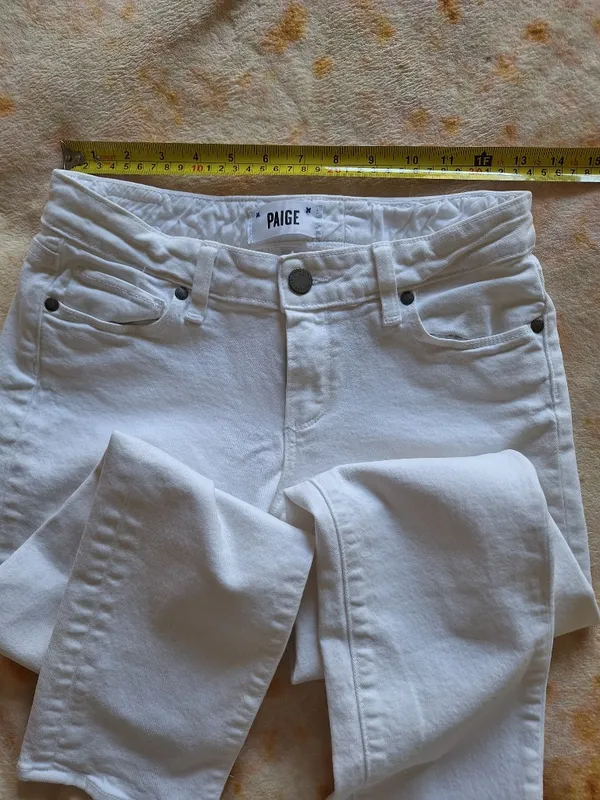 PAIGE Abbot Kinney Crop Jeans White Size 26 (Fits Size 2-4 / S) Est. Size - Image 3