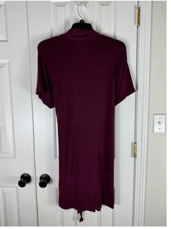 Athleta | Nighttime Bliss Short Sleeve Robe Plum Wrap Loungewear Bathrobe Relax - Image 7