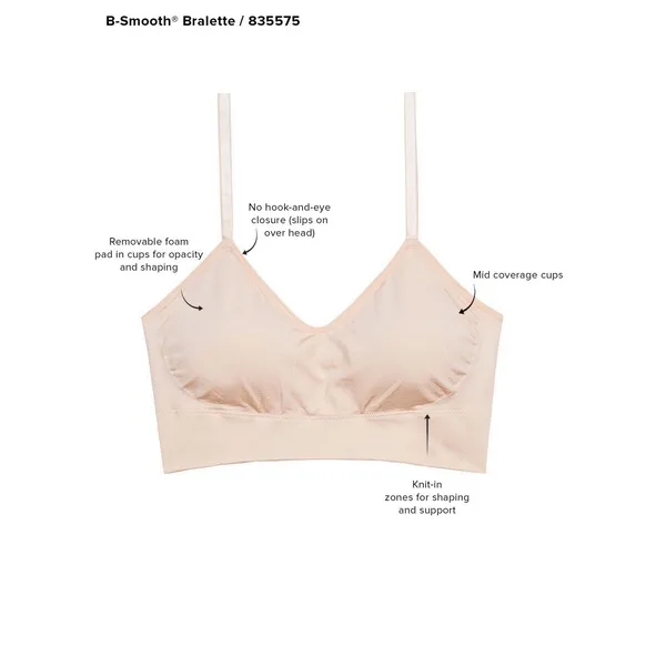 Wacoal 835575 B-Smooth Wire Free Bralette Bra Seamless Lined Womens 2XL XXL Sand - Image 9