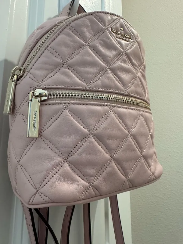 Kate Spade Pink Mini Quilted Backpack  - Image 3