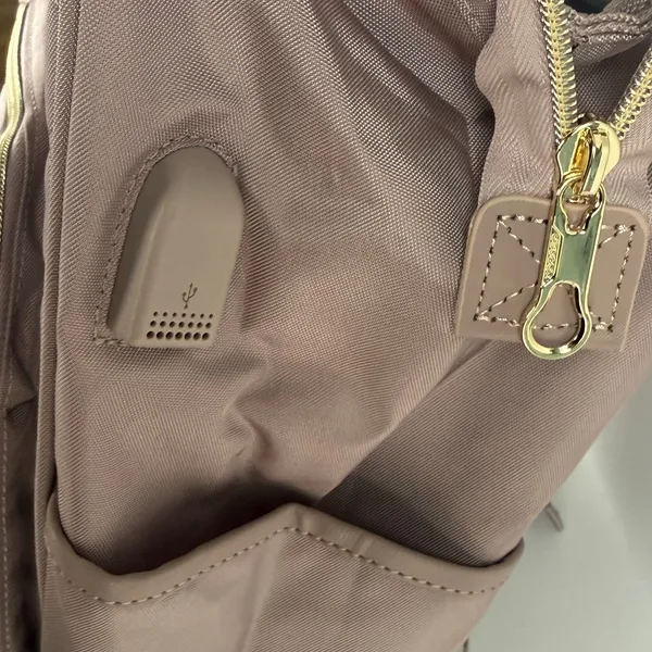 KROSER 17” Quilted Laptop Backpack NWOT Beige RFID USB Work Travel Bag - Image 9