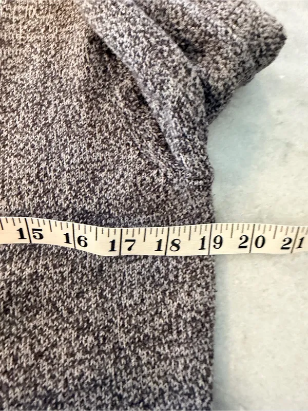L.L. Bean Size S Gray Open Front Cotton Blend Ribbed Trim Cardigan Sweater - Image 9