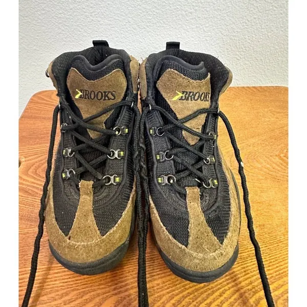 Brooks Women's Suede Mesh Hiking Boots Tan Black 29236 SIZE 6.5 Sku 2706 - Image 4
