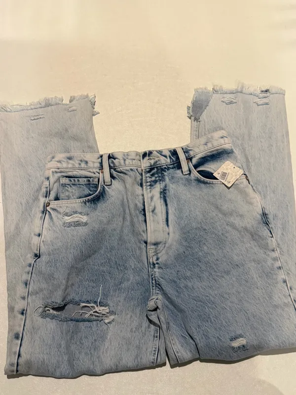 We The Free People 28 Jeans Tapered Baggy Boyfriend Purple Rock Distressed NWT - Image 6