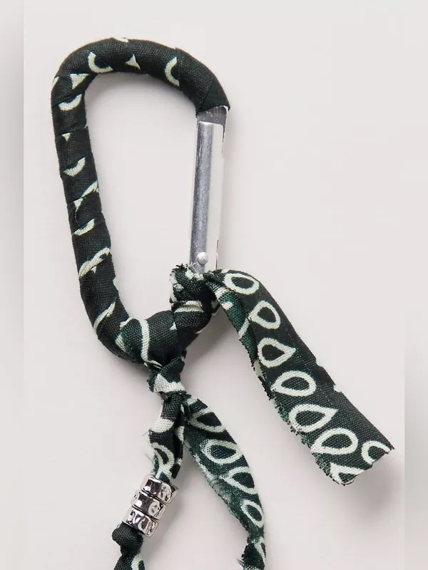 NWOT Free People Bandana Carabiner Bag Charm ~ Dark Green ~ Sold Out! - Image 3