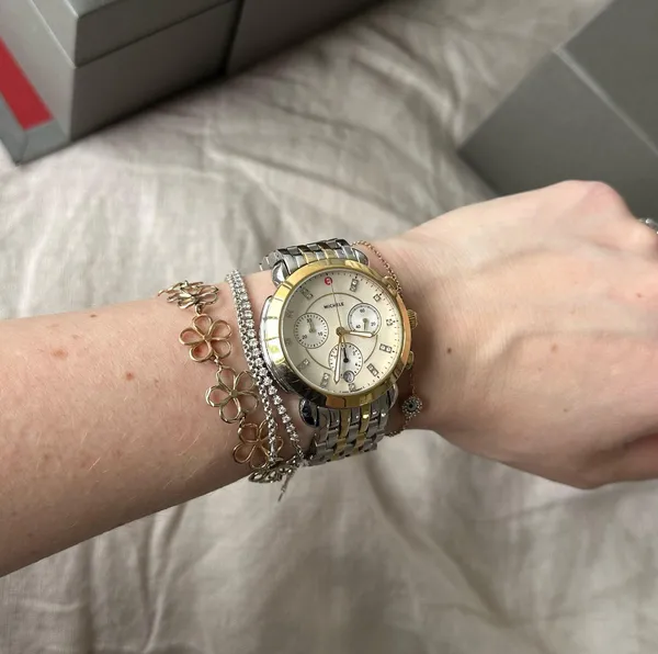 Michele Sidney Chronograph Diamond Two-Tone Womens Watch - Image 2