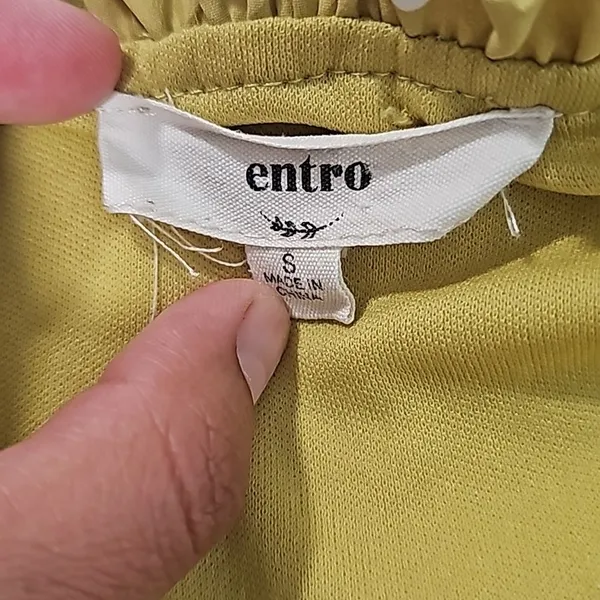 Entro‎ Polka Ruffle Short Dress Yellow Small - Image 3