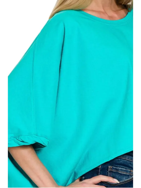 Zenana Premium Cotton Oversized Round Neck Box T-Shirt Size OS NIB - Image 8