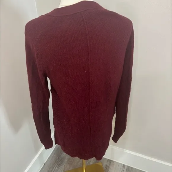 Madewell Women Burgundy Red‎ V-Neck Button Front Cardigan Sweater Size S - Image 9