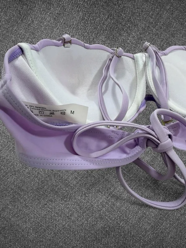 Lavender Shell Underwire Bikini Set Size Medium Purple - Image 5