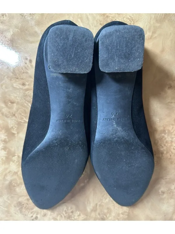 Everlane Black Suede Block Heel Pumps Made in Italy Women's Size 7.5 - Image 6