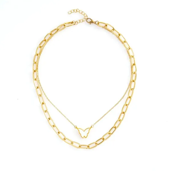 Stay Fly Butterfly Layered Gold Necklace - Image 7