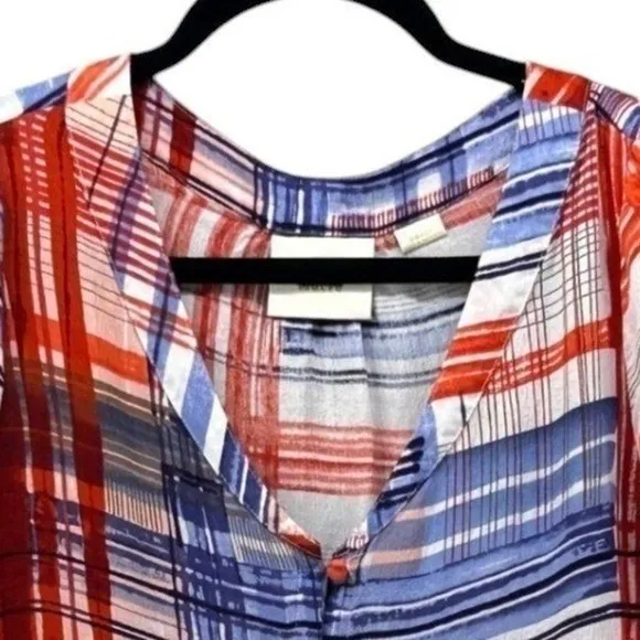 Maeve Peplum Top Red White Blue‎ Small - Image 4