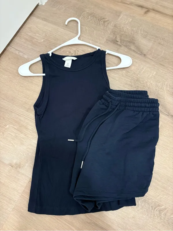 H&M Navy Tank And Shorts Set Size Small - Image 2