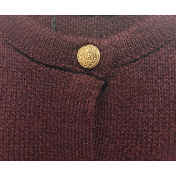 Zara Burgundy Maroon Gold Button Cardigan Sweater Size L NWT Quiet Luxury - Image 8