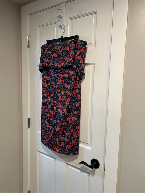 Badgley Mischka Floral Popover Sheath Dress Size 10 - Image 5