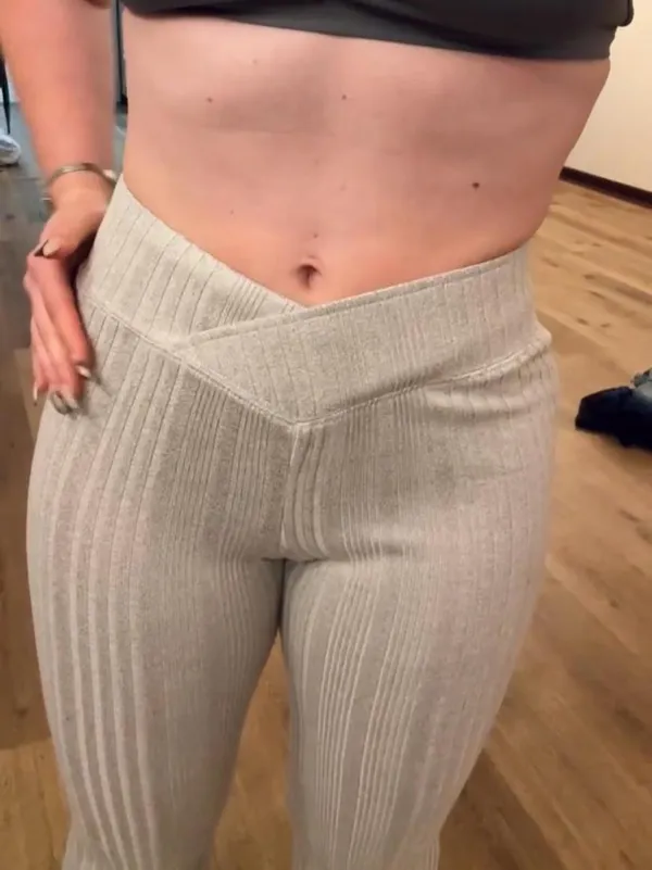 Flirtitude Beige Bootleg Yoga Pants - Image 4