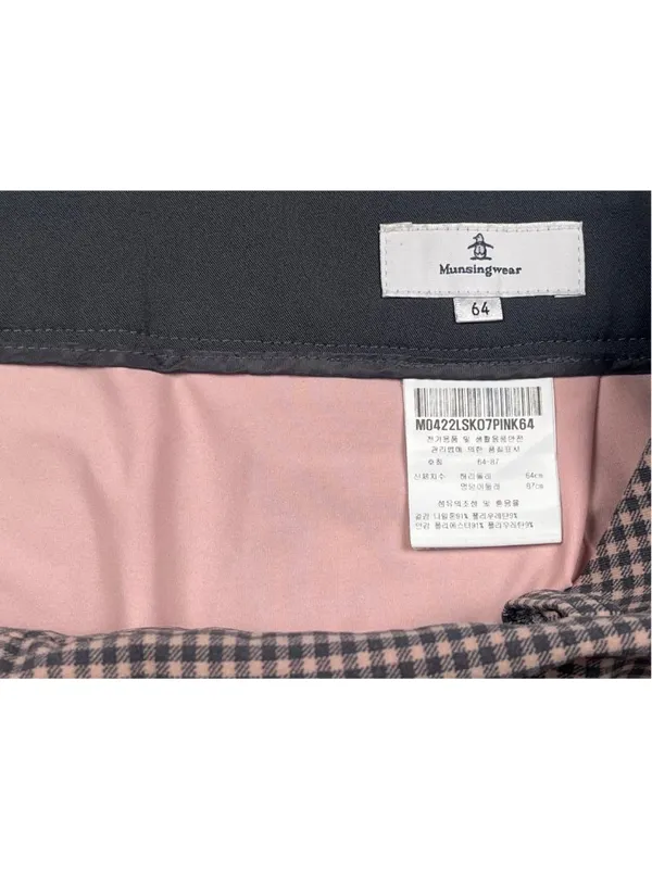 Munsingwear Golf Skort S Pink Navy Houndstooth Wrap Skirt - Image 8