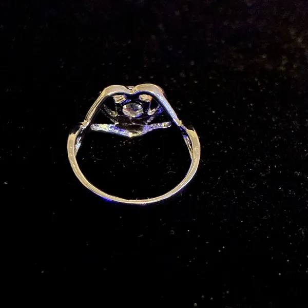 Silver tone Heart Ring size 9 - Image 4