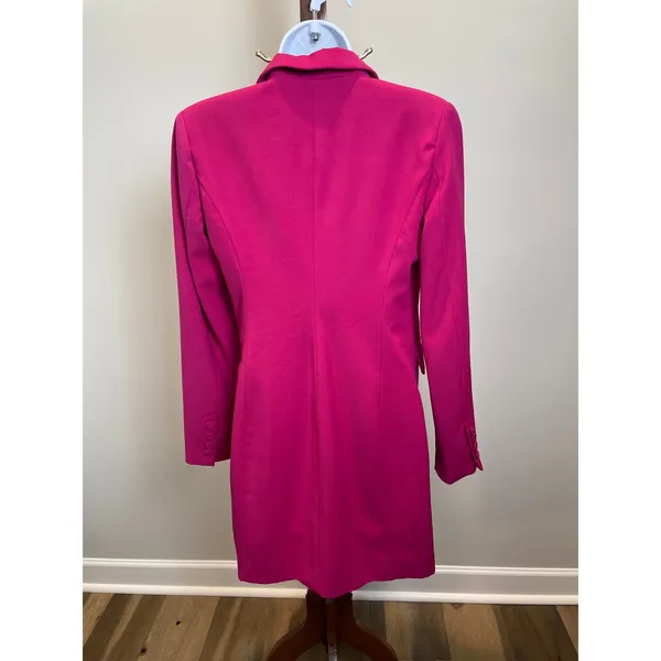 7 For All Mankind XS Fuchsia Double Breasted Tuxedo Blazer Fully Lined - Image 3