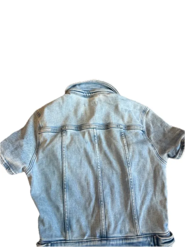 Good American Light Wash Coverall Jumpsuit Utility Sleeve Chambray Large Women's - Image 9