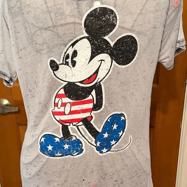 🆓🆓🆓Free w/purchas🆓🆓🆓Disney Mickey Mouse Stars and Stripes Unisex T-Shirt-medium - Image 2