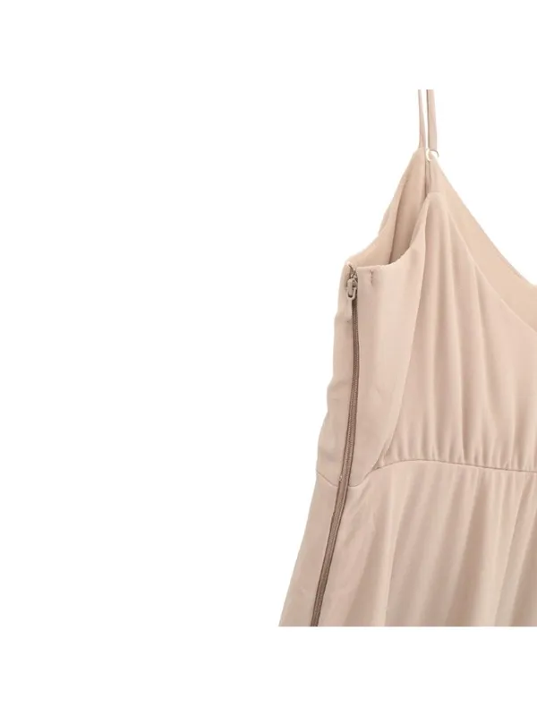 NWT Show Me Your Mumu Faith Chiffon Long Maxi Dress M Soft Beige - Image 8