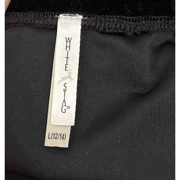 White Stag Black Velvet Skirt Size Large Pull On Elegant Whimsigoth Vamp Witchy - Image 5