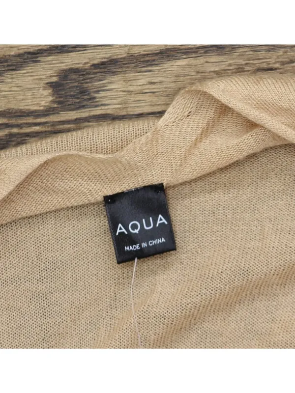 NWT Aqua Womens Lightweight Elbow-Sleeve Ruana 492821 Camel Brown - Image 4