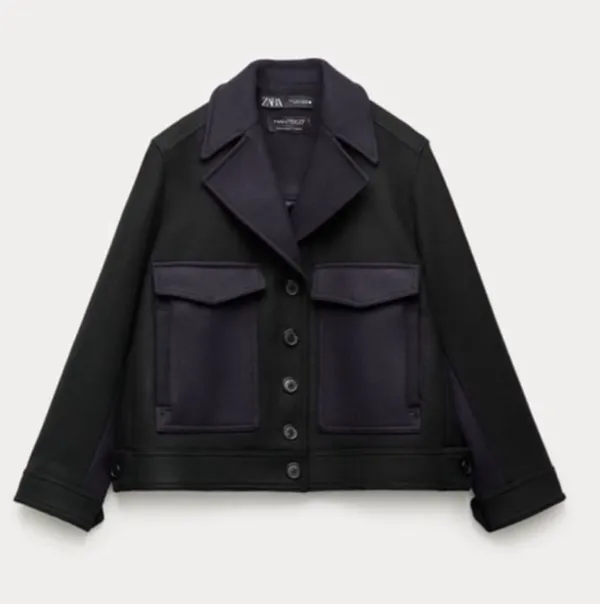 ZARA Italian Manteco Wool Coat Jacket - Image 2