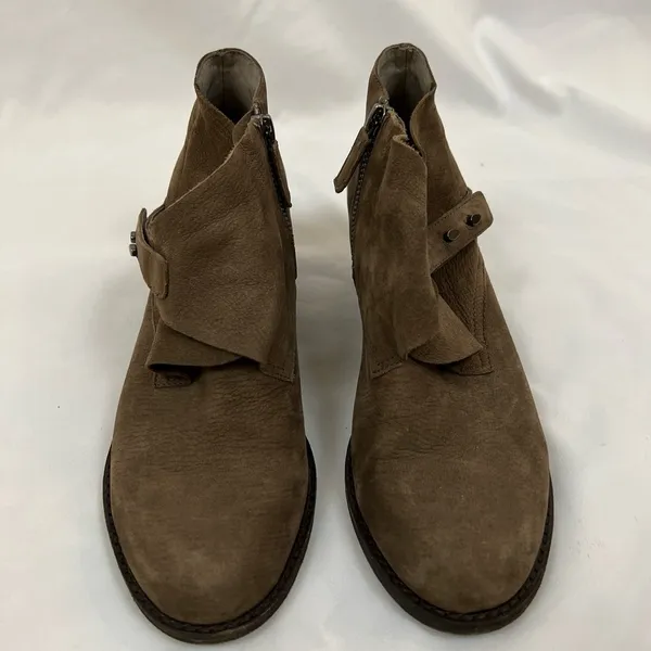 Eileen‎ Fisher Brown Leather Ankle Boots Women's Size 7 Booties Crossover Strap - Image 3