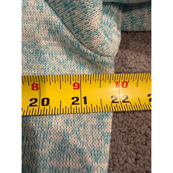 True Religion Womens XL Blue Space Dye Drip Horseshoe Full Zip Hoodie Sweatshirt - Image 2