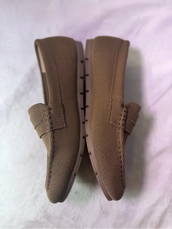 Woven Penny Loafers Mules in Tan for Women - Image 6