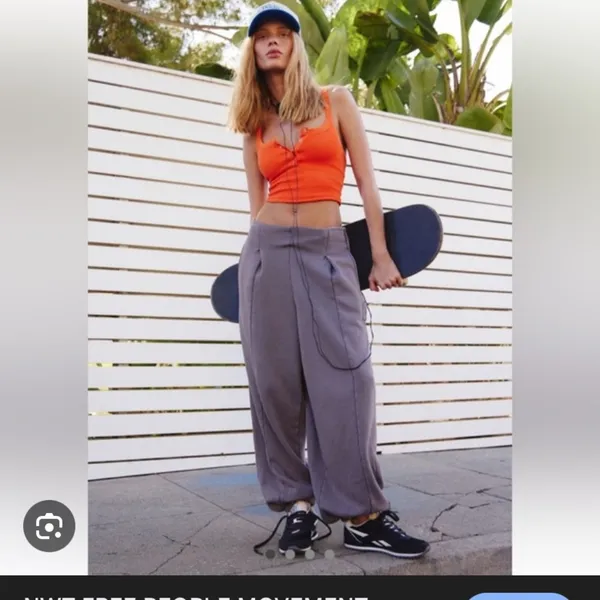 Free people movement grey logo cheer on sweatpants S $98 fall casual active - Image 2