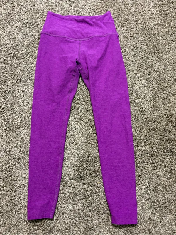 Beyond Yoga Women’s Vivid Plum Heather At Your Leisure High‎ Waist Leggings XS - Image 2