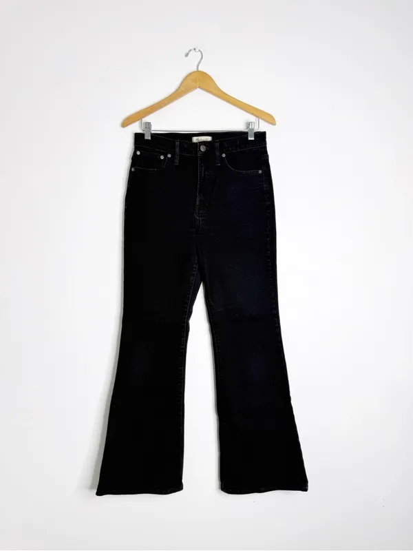 Madewell The Perfect Vintage Flare Jeans Size 28 Black Denim NF379 - Image 3