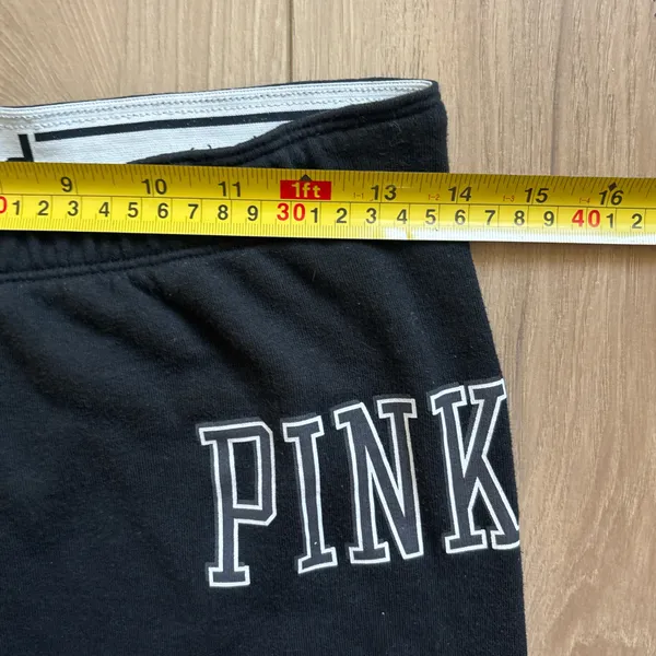 PINK Victoria's Secret Sweatpants Black Small - Image 3