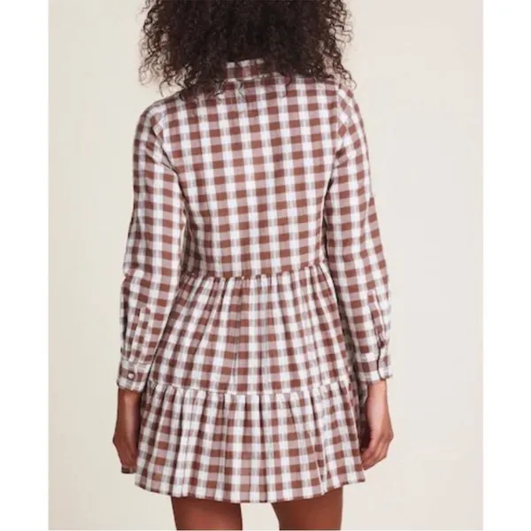 THE SHIRT Rochelle Behrens - Jules Dress in brown/cream plaid gingham‎ - Image 2