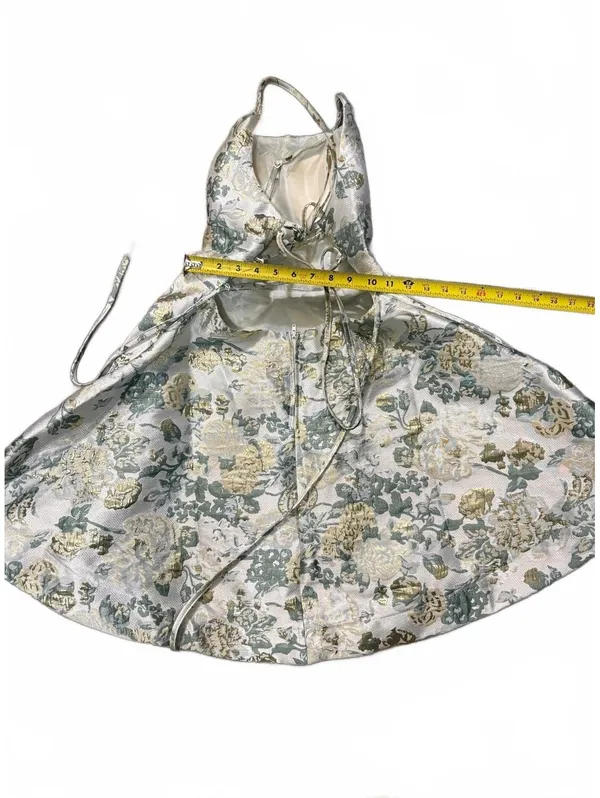 B Darlin Size 11/12 Metallic Floral Jacquard High‎ Low Formal Prom Dress - Image 3