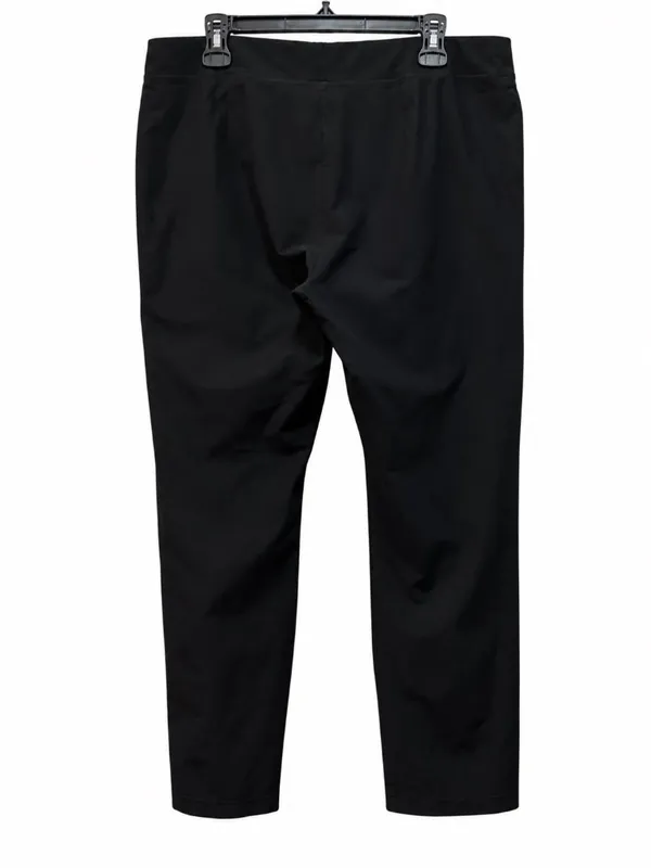 Eileen Fisher Black Washable Stretch Crepe Pants with Ankle Zippers Size L - Image 3