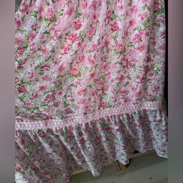 Floral tiered embroidered maxi midi dress garden roses loveshackfancy bow pastel - Image 9