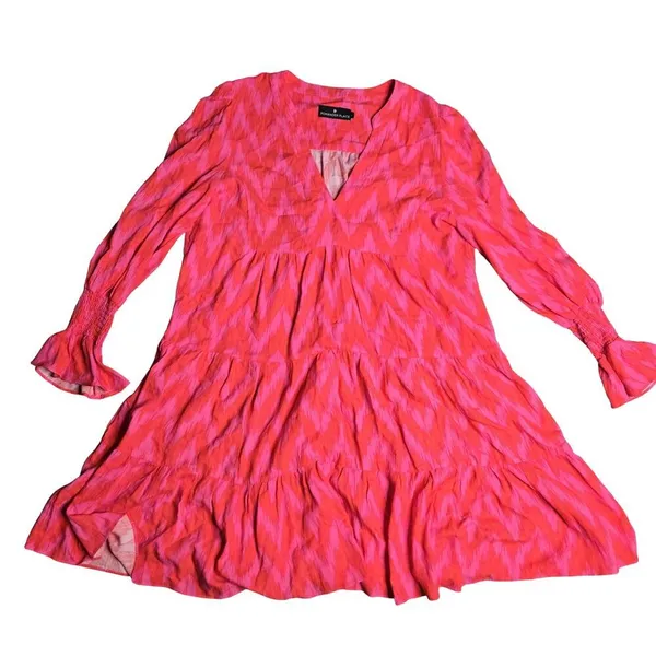 Tuckernuck Pomander Place Ikat Kenzo Dress in Hot Pink Size: L‎ - Image 2