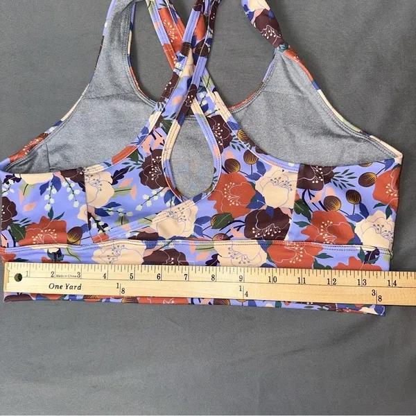 Be. Active Bra Womens Medium Lilac Floral Sport Workout Athletic Gym Casual - Image 8
