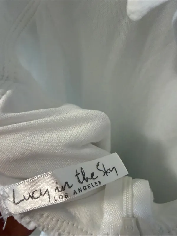 Lucy In The Sky The Puff Sleeve Fit and Flare Dress in white XS - Image 7