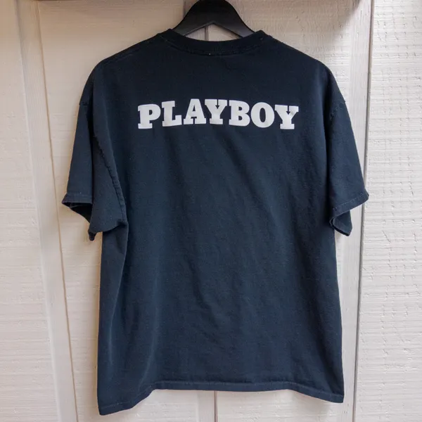 Playboy Distressed Black Tee - Image 4