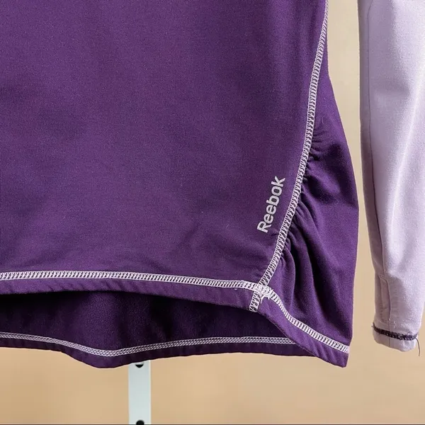 Reebok Small Turtleneck Mock Neck Purple Running Top Pastel Deep Purple Pullover - Image 6