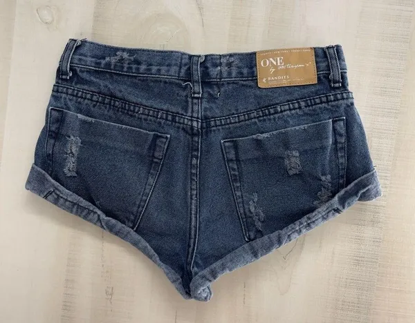 ONE TEASPOON DENIM bandits cutoff sexy distressed denim shorts black 24 - Image 3