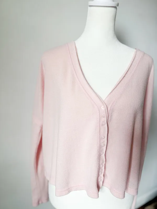 Urban Outfitters Cropped Soft Button Top - Image 6